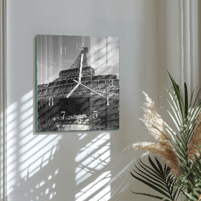 Square kitchen clock Eiffel tower paris