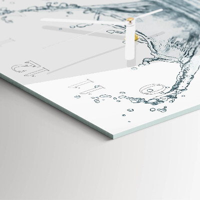 Square wall clock Water