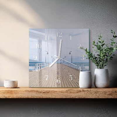 Glass clock square Pier