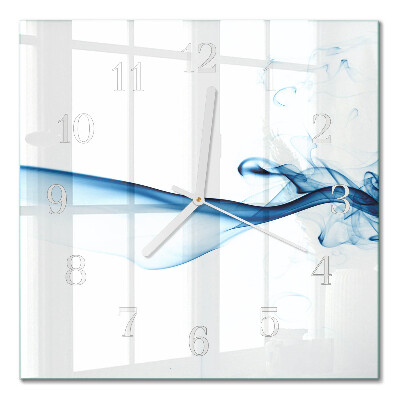 Glass wall clock square Abstract smoke