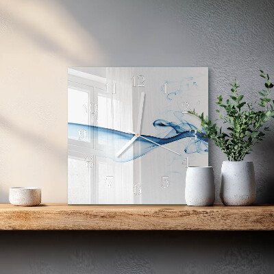 Glass wall clock square Abstract smoke