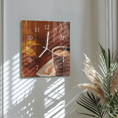 Glass clock square Coffee