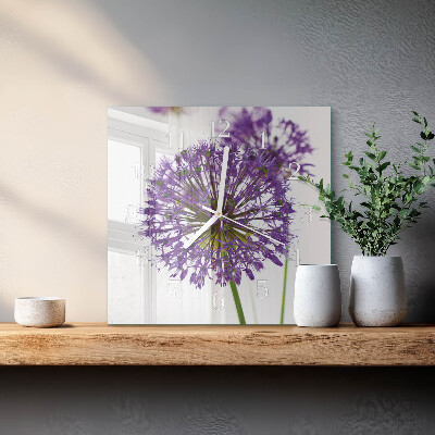 Square kitchen clock Flower