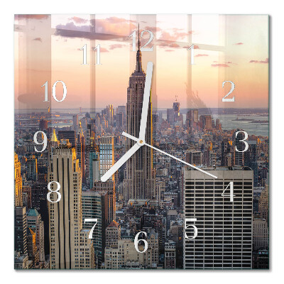 Glass clock square Horizon