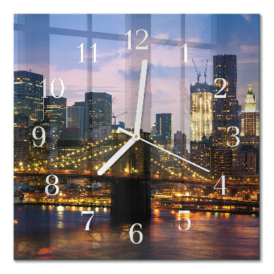 Square wall clock Horizontal bridge