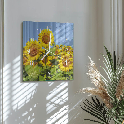 Square kitchen clock Sunflowers