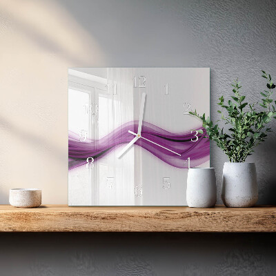 Glass clock square Abstract lines