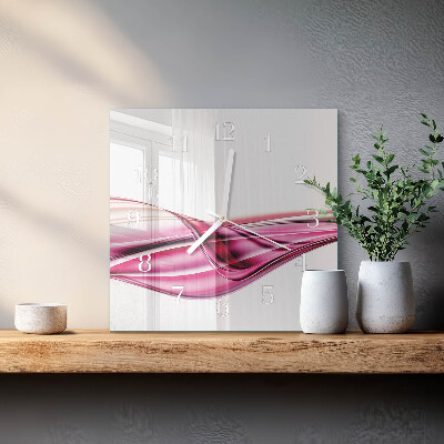 Glass wall clock square Abstract lines