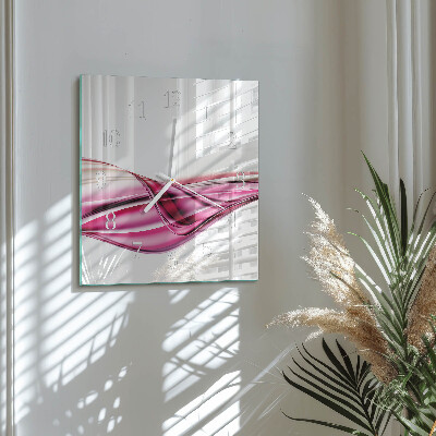 Glass wall clock square Abstract lines