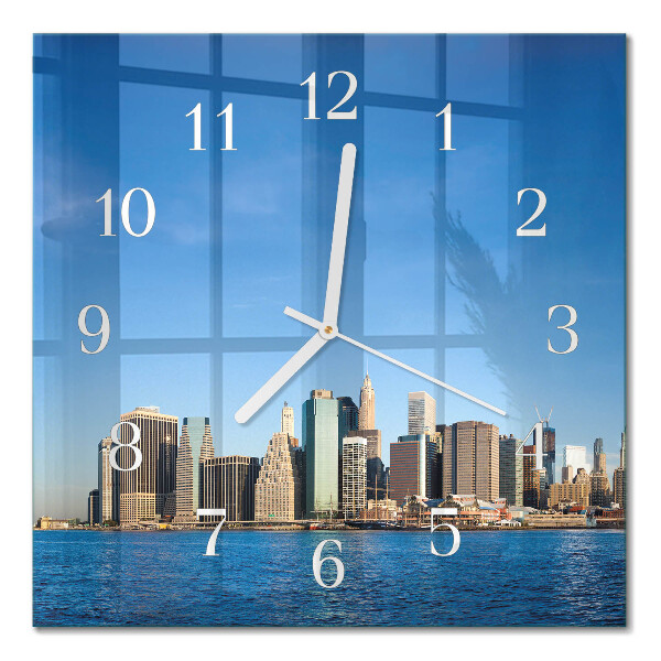Glass wall clock square Horizon