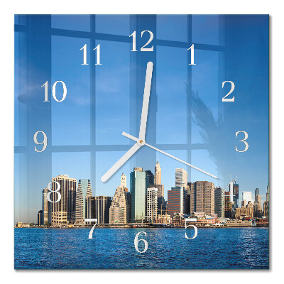 Glass wall clock square Horizon