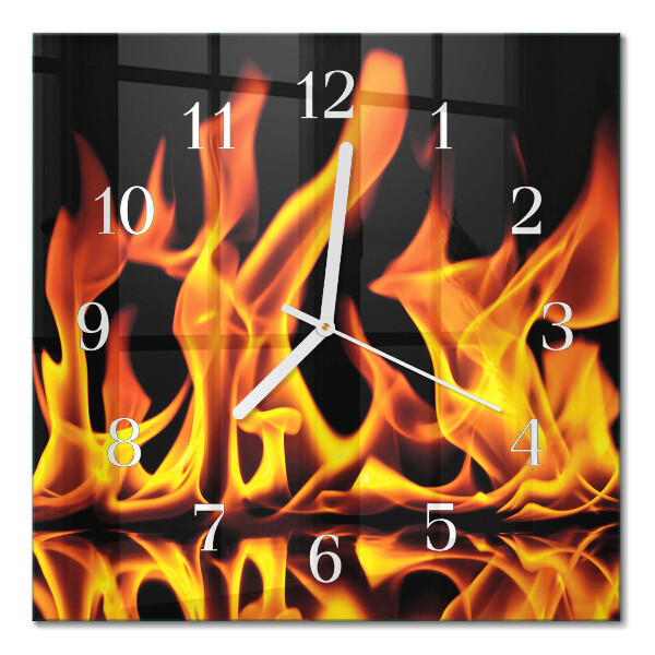 Square kitchen clock Fire