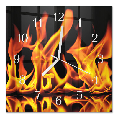 Square kitchen clock Fire