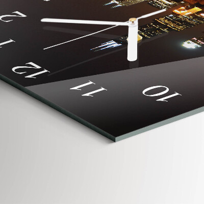 Glass wall clock square Night horizon