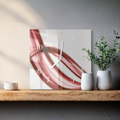 Glass wall clock square Abstract lines