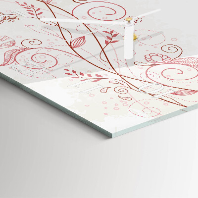 Square wall clock Floristic art