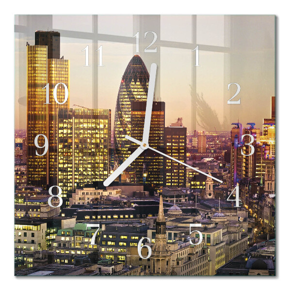 Glass wall clock square London