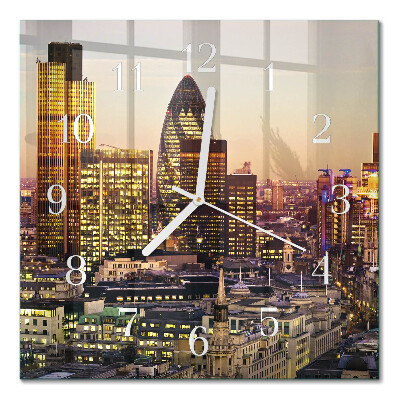 Glass wall clock square London