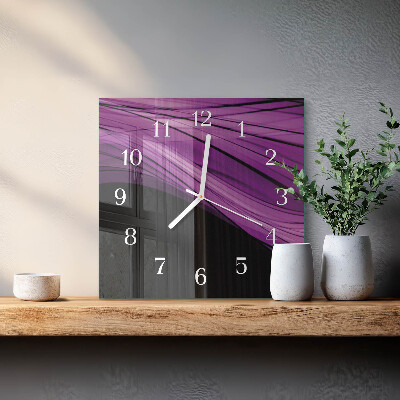 Glass wall clock square Abstraction