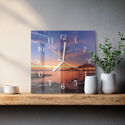 Glass clock square Sea island