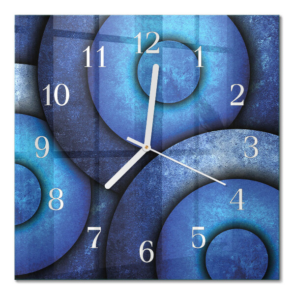 Glass wall clock square The art of wheels