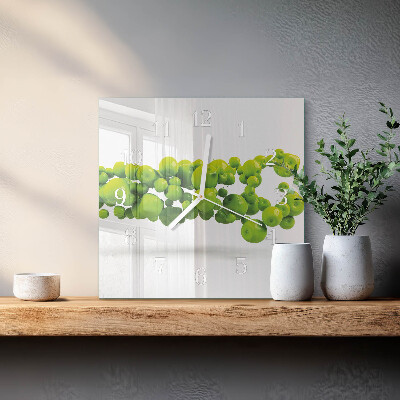Glass wall clock square Apples