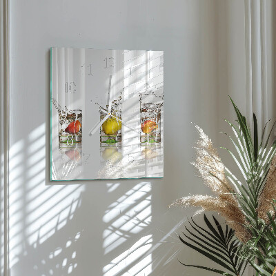 Square wall clock Fruit cups