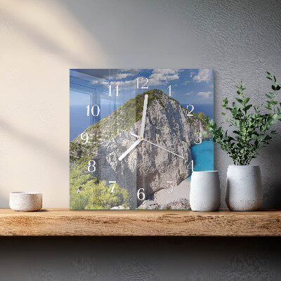 Glass wall clock square Cliff