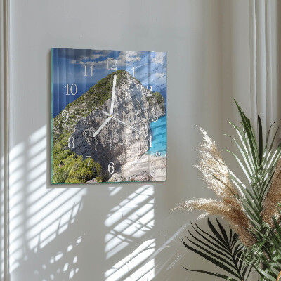 Glass wall clock square Cliff