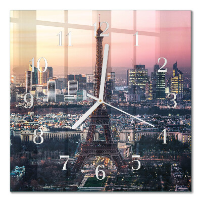 Square wall clock Eiffel tower paris