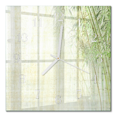 Square kitchen clock Bamboo