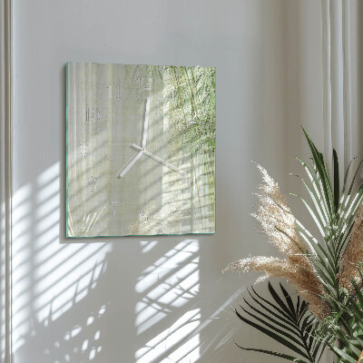 Square kitchen clock Bamboo