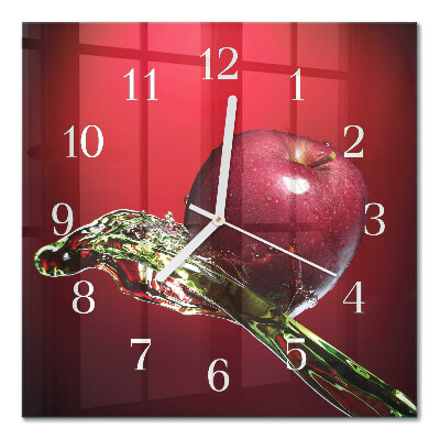 Glass wall clock square Apple