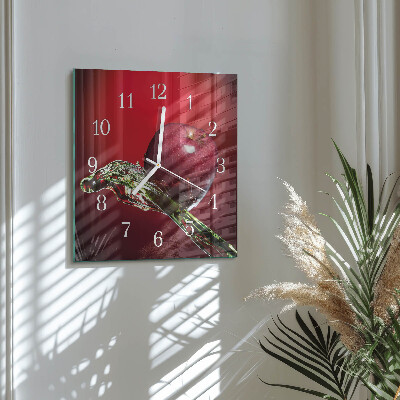 Glass wall clock square Apple