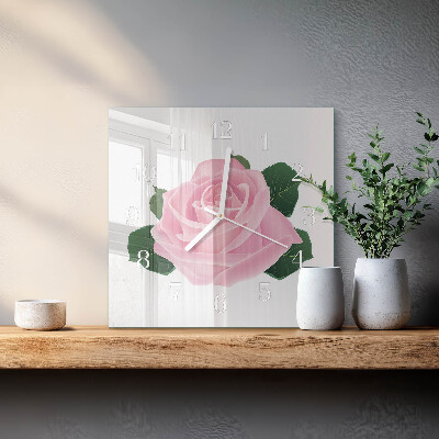 Square kitchen clock Rose