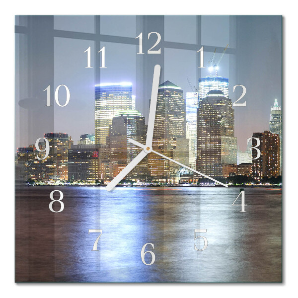 Glass wall clock square Horizon