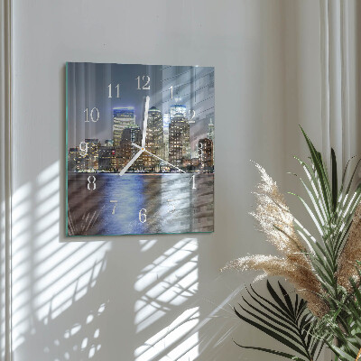 Glass wall clock square Horizon