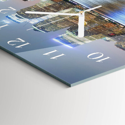 Glass wall clock square Horizon