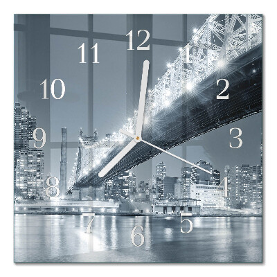 Glass wall clock square Bridge