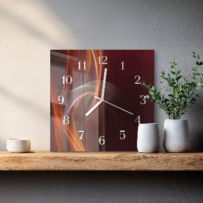 Square kitchen clock Abstract lines