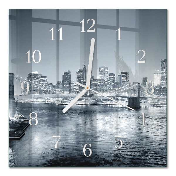 Glass clock square Night horizon