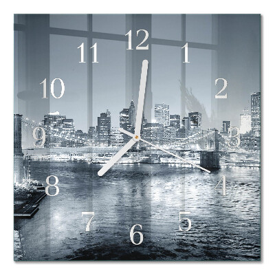 Glass clock square Night horizon