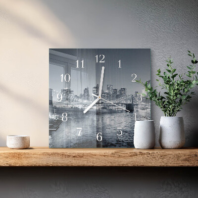 Glass clock square Night horizon