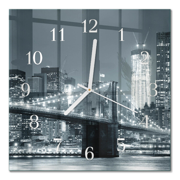 Square wall clock Horizontal bridge