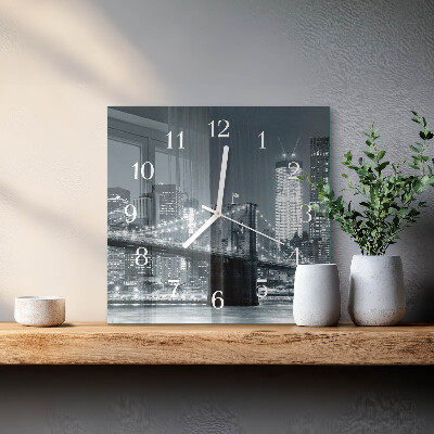 Square wall clock Horizontal bridge