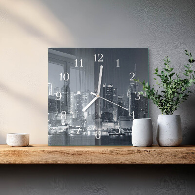 Square kitchen clock Night horizon