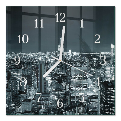 Glass clock square Night horizon