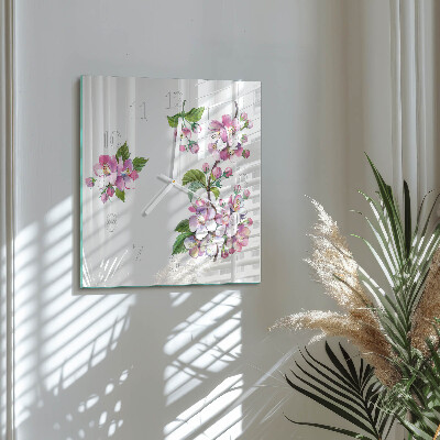 Square kitchen clock Flowers