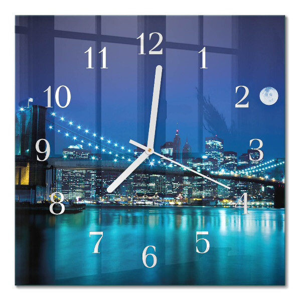 Glass clock square Night horizon