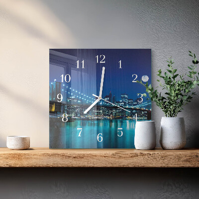 Glass clock square Night horizon